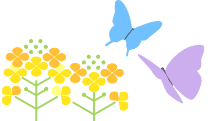 春モチーフ1(菜の花と蝶)