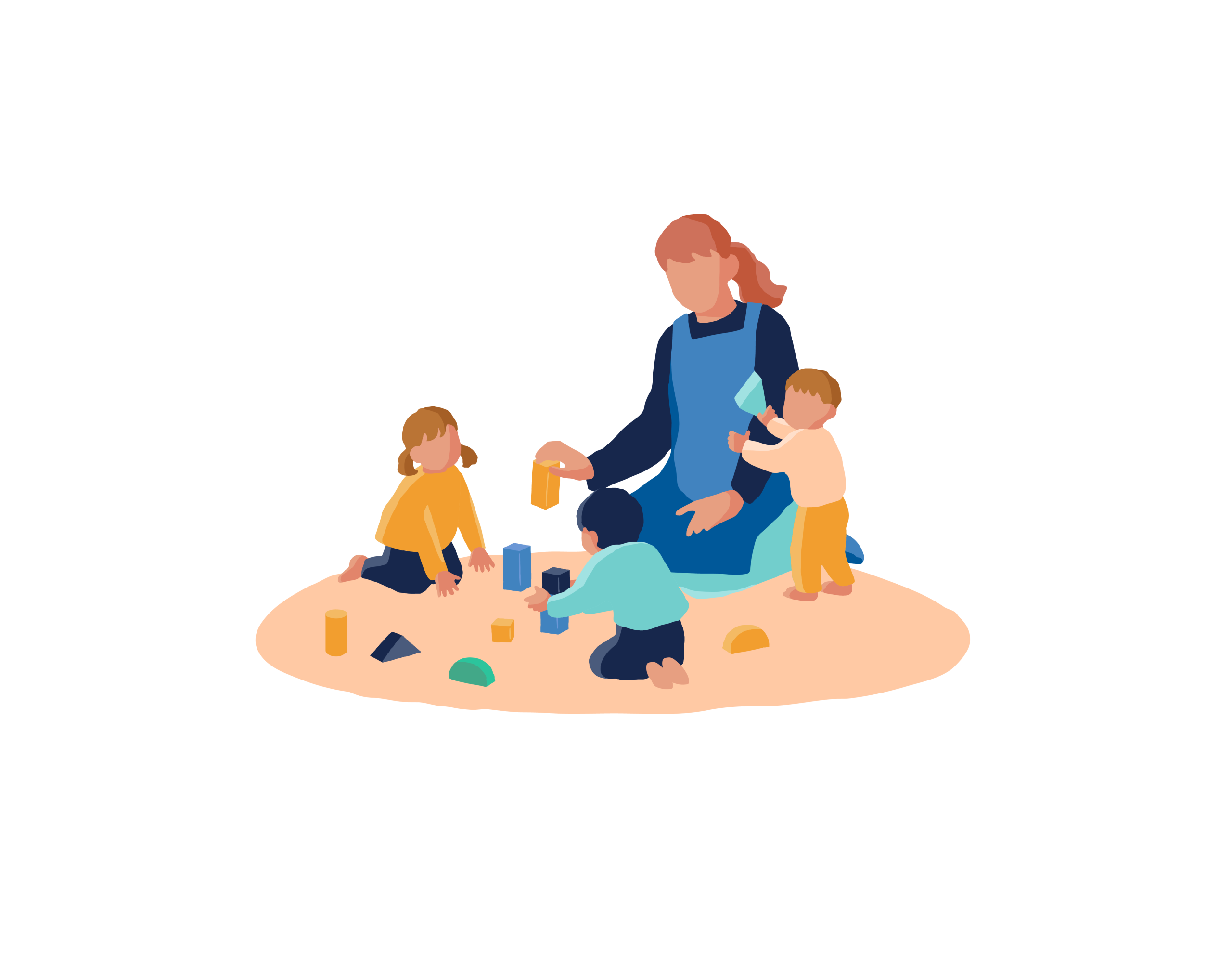 保育園に勤務している女性の様子