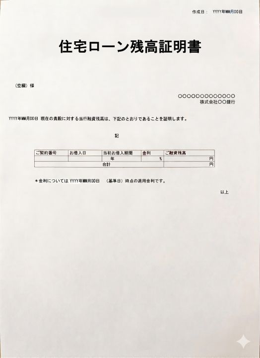 ローン残高証明書