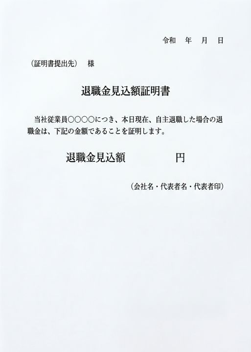 退職金見込額証明書